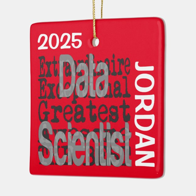 Data Scientist Extraordinaire CUSTOM Ceramic Ornament (Left)