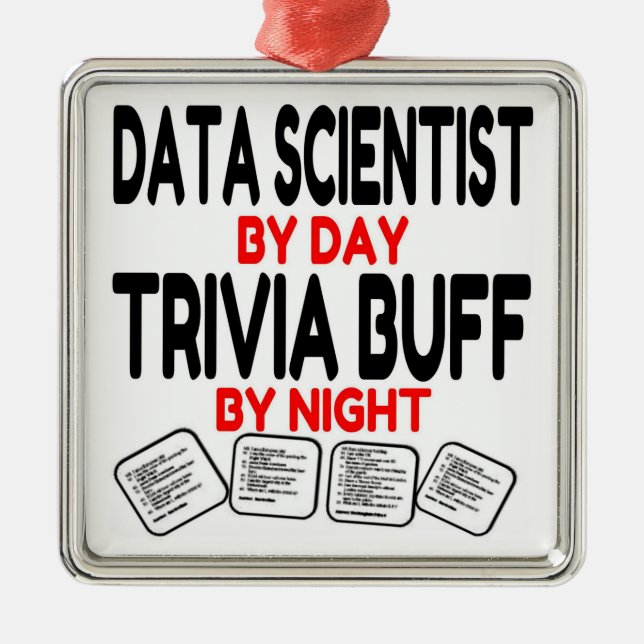 Data Scientist Loves Trivia Metal Tree Decoration (Front)