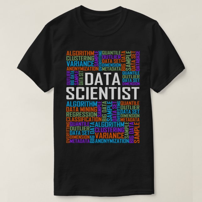Data Scientist Words T-Shirt (Design Front)