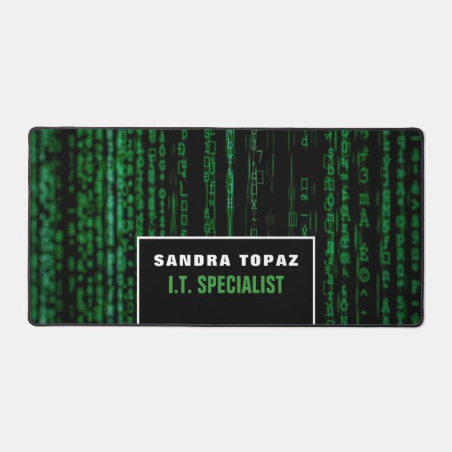 Data Screen, Information Technology, Computer Desk Mat (Front)