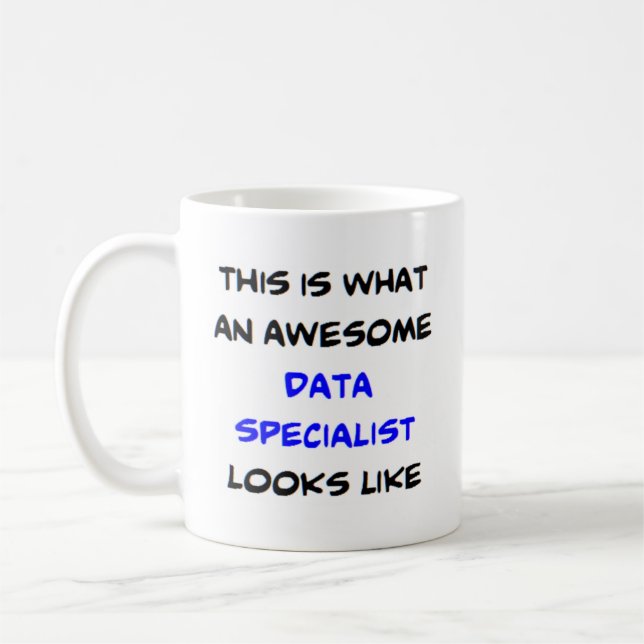 data specialist, awesome coffee mug (Left)