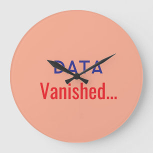 Data vanished text rugs large clock