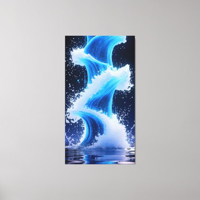 data wave formation and dissipation canvas print (Front)
