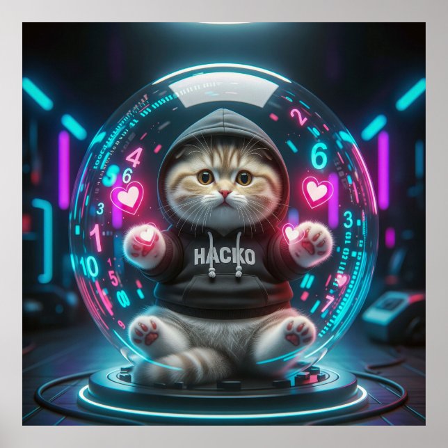 Data Whiskers & Wisdom: The Future is Feline-Power Poster (Front)
