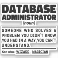 Database Administrator Noun Cool Worker Sarcastic