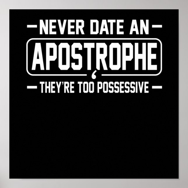 Date Apostrophe English Language Teacher Student Poster (Front)