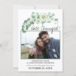 Date Changed Wedding Eucalyptus Blooming Greens Invitation