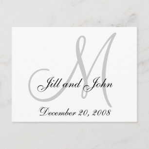 Date, First Names and Initial Monogram Postcard
