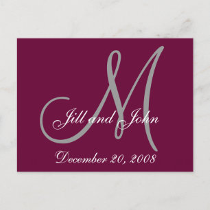 Date, First Names and Initial Monogram Postcard