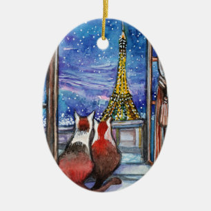 Date in the Night Ceramic Tree Decoration