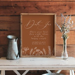 Date Jar Burnt Orange Wildflower Bridal Shower Poster<br><div class="desc">Date Jar Burnt Orange Wildflower Bridal Shower Poster</div>