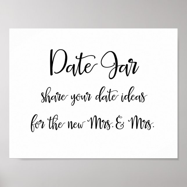 Date jar ideas lesbian wedding sign (Front)