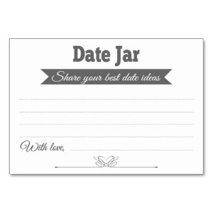 Date Jar Ideas Wedding Cards Table Cards - Grey