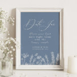 Date Jar Periwinkle Wildflower Bridal Shower Poster<br><div class="desc">Date Jar Burnt Orange Wildflower Bridal Shower Poster</div>