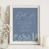 Date Jar Periwinkle Wildflower Bridal Shower