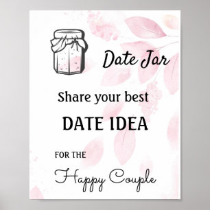 Date Jar - Pink Watercolor Poster