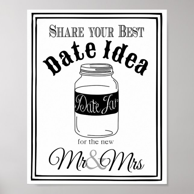 Date jar wedding sign wedding or party sign (Front)