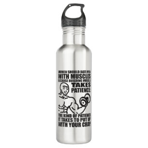 Date Men With Muscles - Funny Bodybuilding 710 Ml Water Bottle