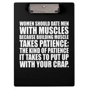 Date Men With Muscles - Funny Bodybuilding Clipboard
