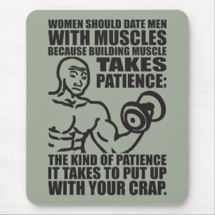 Date Men With Muscles - Funny Bodybuilding Mouse Mat