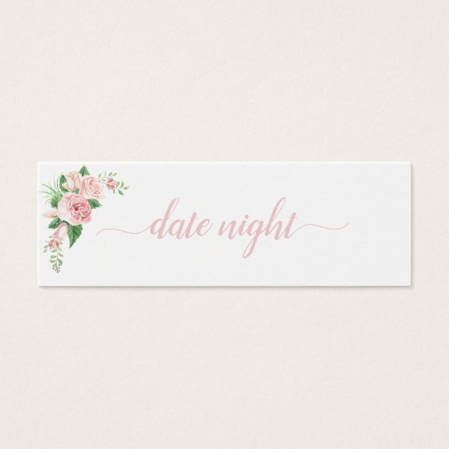 Date Night Bridal Shower Fun Floral Cards (Front)