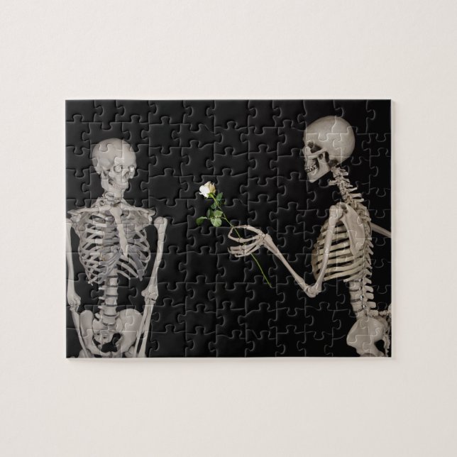 Date night Cute skeleton couple Jigsaw Puzzle (Horizontal)