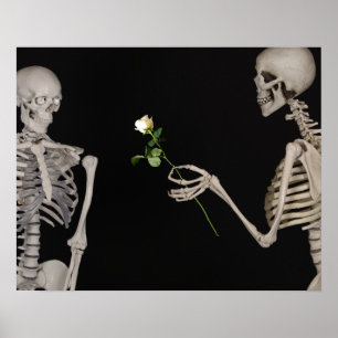 Date night Cute skeleton couple Poster