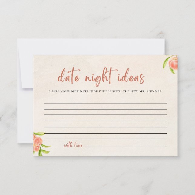 Date Night Ideas Bridal Shower Card (Front)