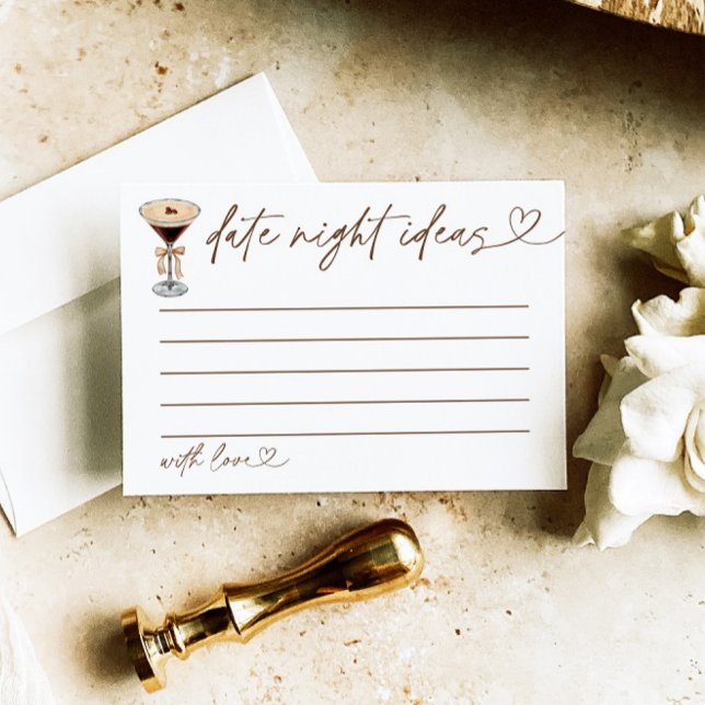Date Night Ideas Bridal Shower Game Martini Enclosure Card (Creator Uploaded)