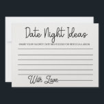 Date Night Ideas Card Bridal Shower Game<br><div class="desc">Custom Date Night Ideas Card Bridal Shower Game</div>