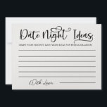 Date Night Ideas Card Bridal Shower Game<br><div class="desc">Custom Date Night Ideas Card Bridal Shower Game</div>