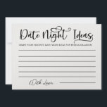Date Night Ideas Card Bridal Shower Game<br><div class="desc">Custom Date Night Ideas Card Bridal Shower Game</div>