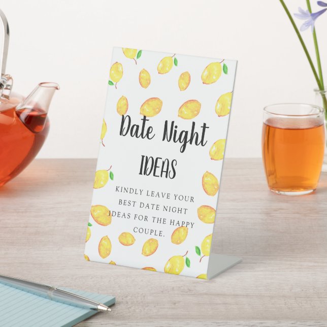 Date Night Ideas Sign Lemon Theme Bridal Shower   (In SItu)