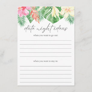 Date Night Ideas Tropical Bridal Shower Insert 