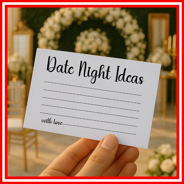 Date Night Ideas Wedding Bridal Shower Enclosure Card (Creator Uploaded)