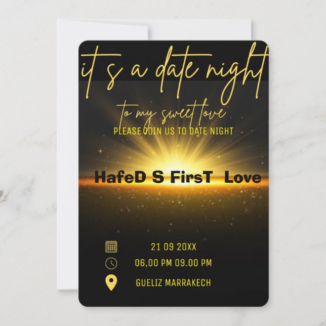 Date Night Invite Dinner Invitation,Date Dinner Te (Front)