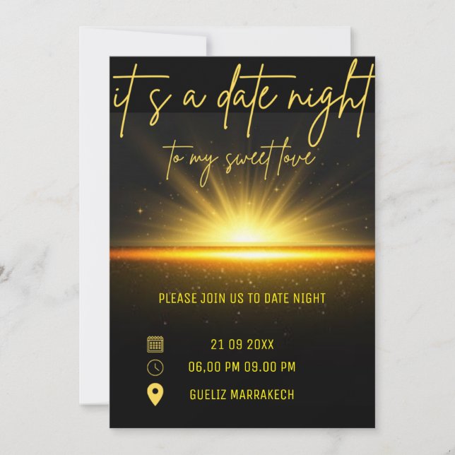 Date Night Invite Dinner Invitation,Date Dinner Te (Front)