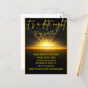Date Night Invite Dinner Invitation,Date Dinner Te Postcard