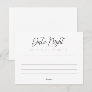 Date Night Jar Sign Wedding Advice Shower Cute Card