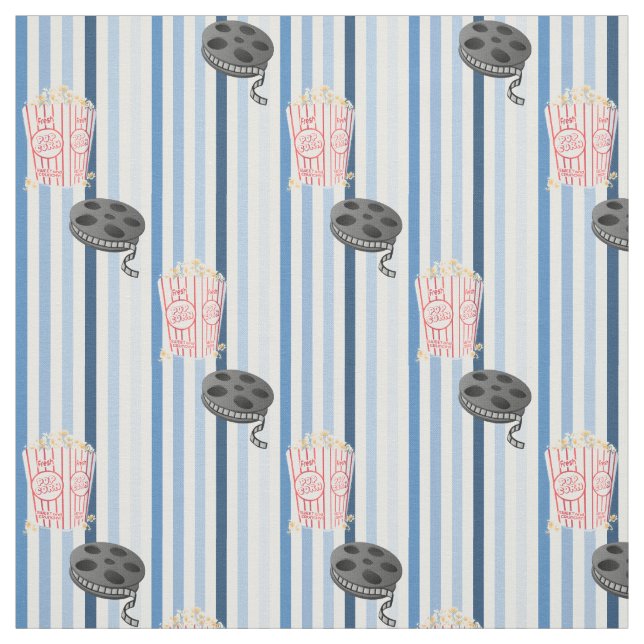 Date Night Popcorn and Movie Fabric (Swatch)