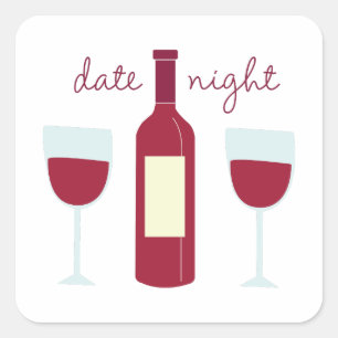 Date Night Square Sticker