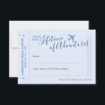 Date Night Travel Destination Bridal Shower Advice<br><div class="desc">Advice Cards for a Destination Wedding or Travel Theme Bridal Shower Printed on mini "boarding pass" plane ticket cards so guests can write in travel advice and vacation trip ideas or date night ideas - or both. The flexible design lets you decide how you'd like the bridal party advice game...</div>