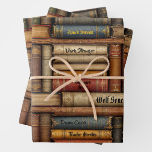 Date Night with a Book Customize Name Birthday Wrapping Paper Sheet