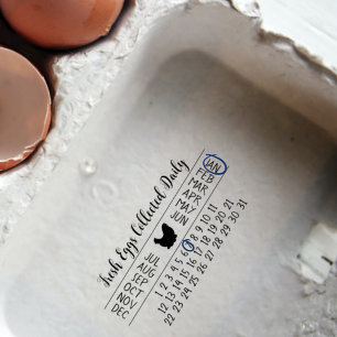 Date The Eggs Were Laid Rubber Box Stamp