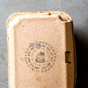 Date The Eggs Were Laid Rubber Box Stamp