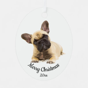 Dated Christmas  French Bulldog Dog Pet Metal Tree Decoration