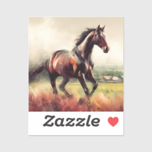 Dated Christmas Running Brown Horse