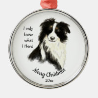 Dated Christmas Watercolor Border Collie Dog Quote