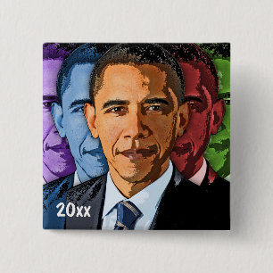 Dated Collectable Barack Obama Keepsake Souvenir 15 Cm Square Badge