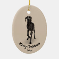 Dated Custom Photo Christmas Great Dane Dog Pet